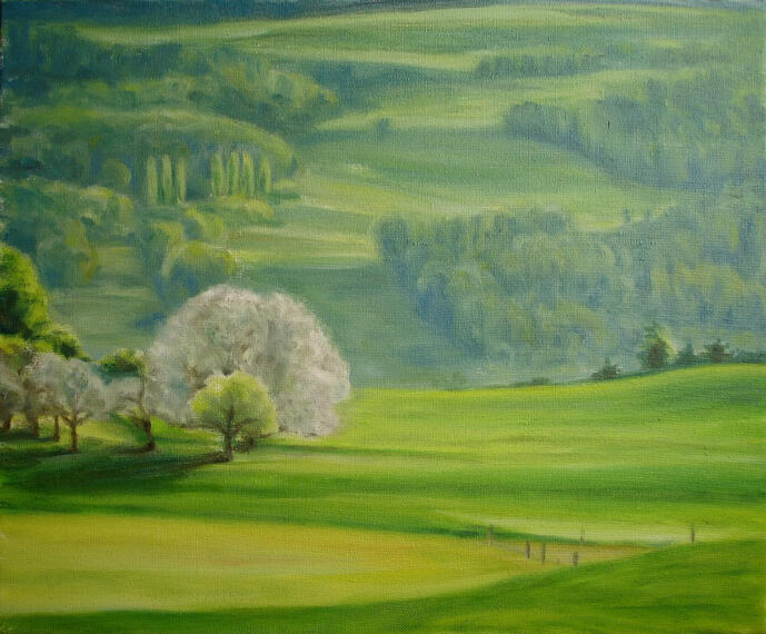 Der Kirschbaum in Blüte